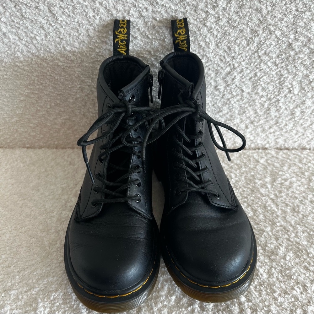 Dr Martens Kids Junior 1460 Softly T Leather Lace Up Black Combat Boots Size 13 - Picture 5 of 12
